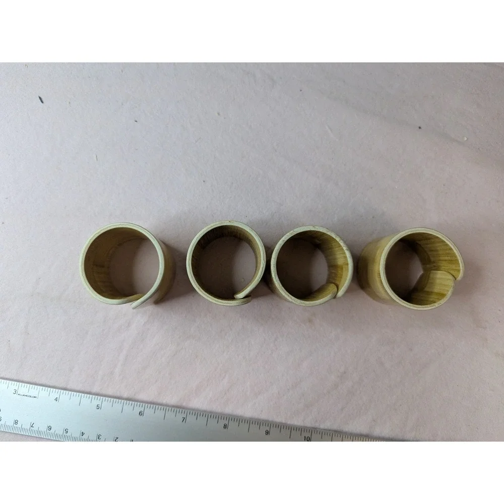 4 lot plastic bamboo design napkin rings‎ holder tablescape Table decoration